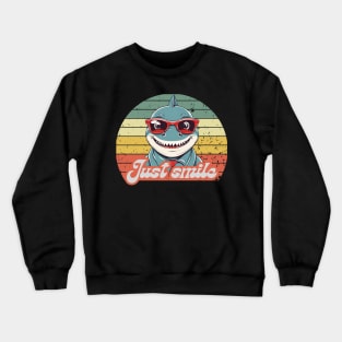 Funny shark invite you to smile Crewneck Sweatshirt